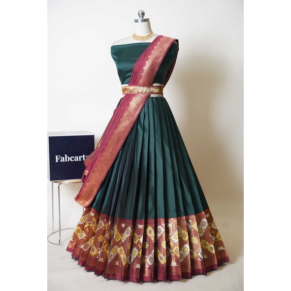 Fabcartz Trending Readymade Woven Lehenga choli with Zari work for Festival & Special Ocassions