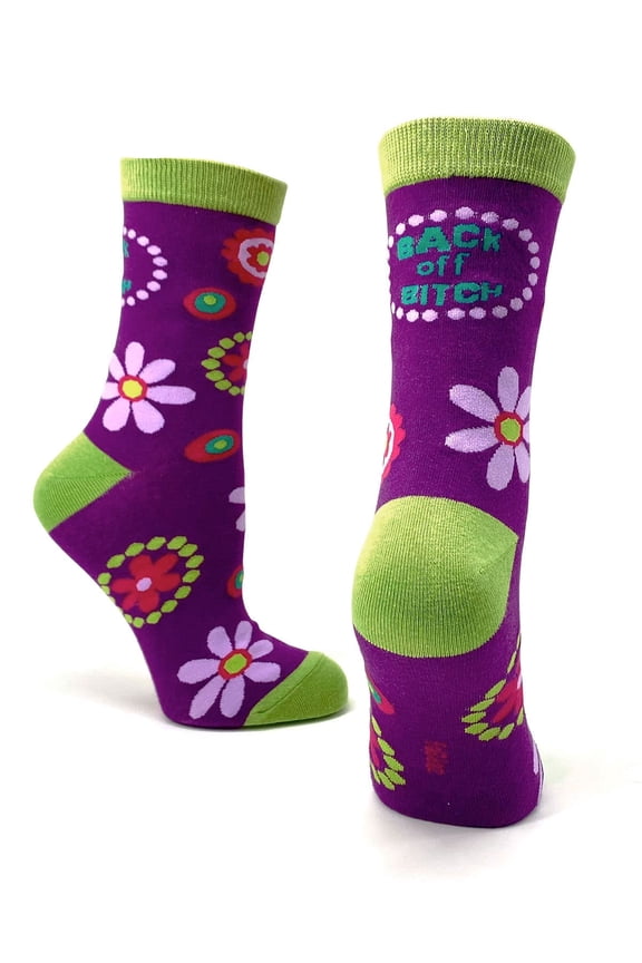 Back Off B-tch Funny Sarcastic Socks for Women