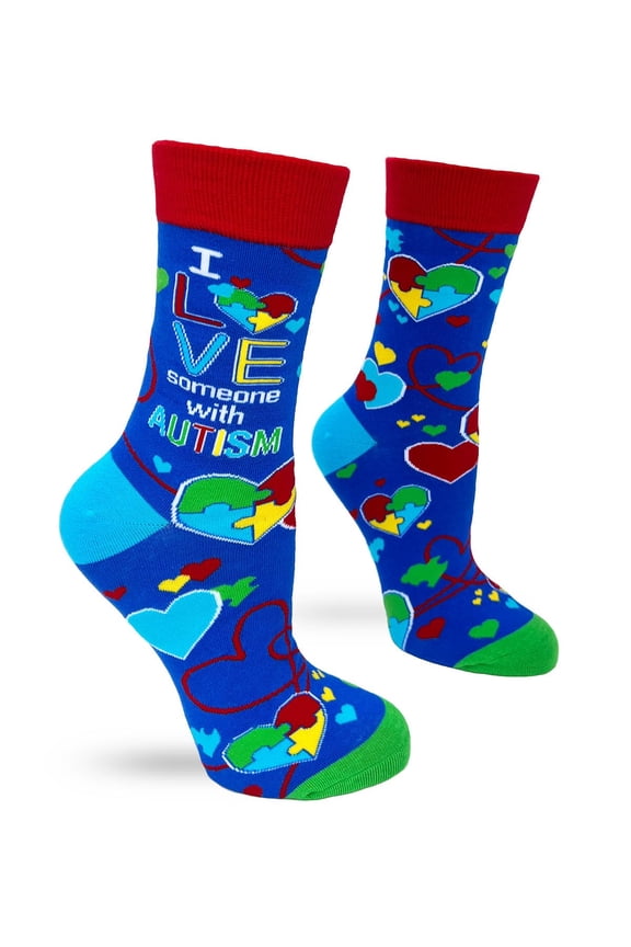 Colorful I Love Someone with Autism Women's Socks Celebrate Neurodiversity