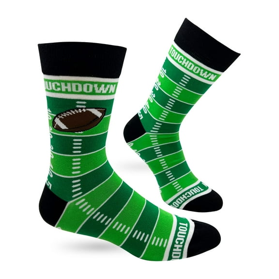 Fabdaz Football Field Touchdown Novelty Crew Socks for Men