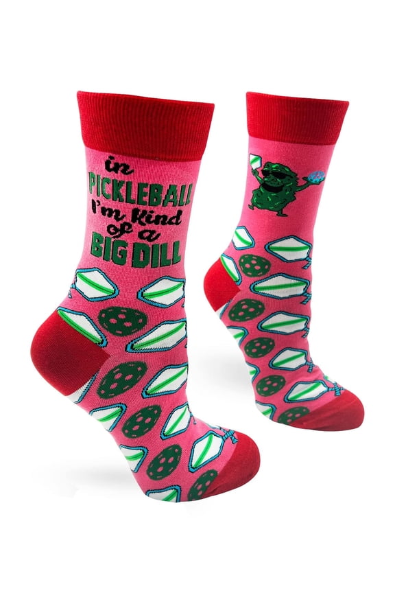 Funny Women's Multicolor Pickleball Crew Socks