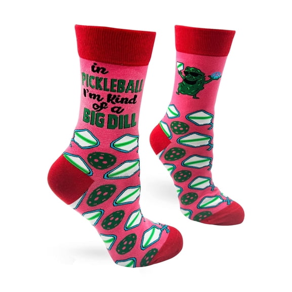 Fabdaz Funny Women's Multicolor Pickleball Crew Socks