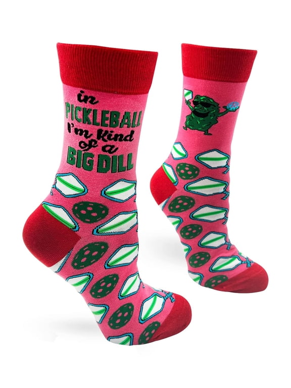 Funny Women's Multicolor Pickleball Crew Socks