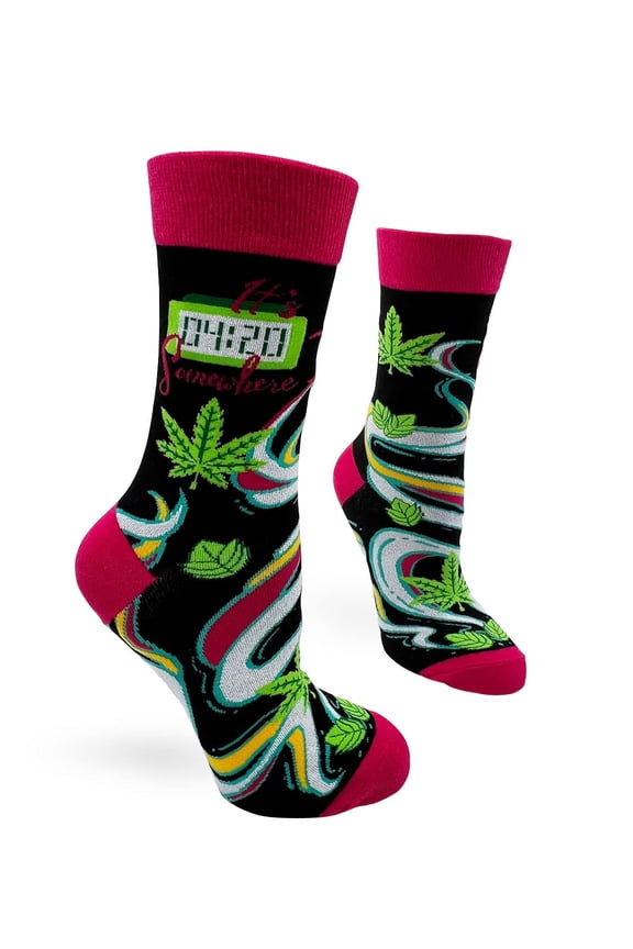 It's 420 Somewhere Novelty Crew Weed Socks for Women