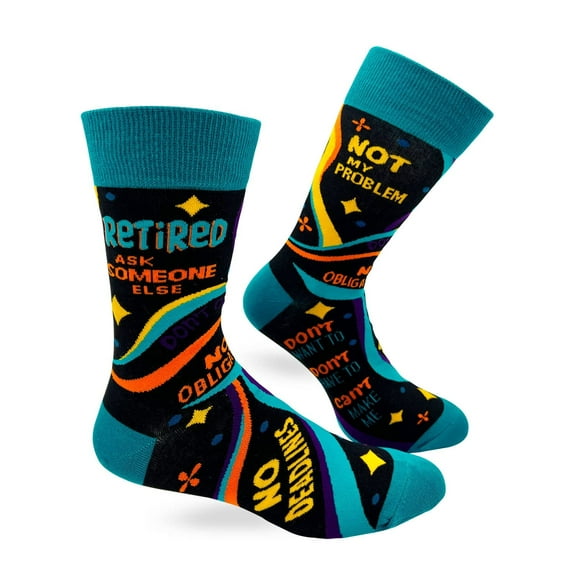 Fabdaz Retired Ask Someone Else Men's Novelty Crew Socks, One Size