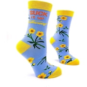 Fabdaz Suck It Up Buttercup Womens Novelty Crew Socks
