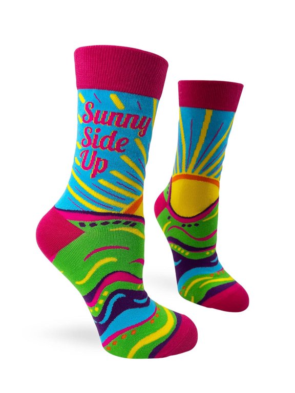 Sunny Side Up Women's Positive Message Socks with Suns