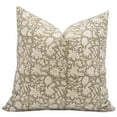 thumbnail image 1 of Fabdivine Block Print Throw Pillow Cover, 14x14 Inch Duck Canvas Decorative Cushion Cover, Floral Print Boho Design Green Pillow Cover for Sofa and Couch, 1 of 5