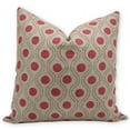 thumbnail image 1 of Fabdivine Block Print Throw Pillow Cover, 14x14 Inch Thick Linen Decorative Cushion Cover, Floral Boho Design Red Pillow Cover for Sofa And Couch, 1 of 5