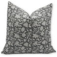 thumbnail image 1 of Fabdivine Block Print Throw Pillow Cover, 14x14 Inch Thick Linen Handmade Cushion Cover, Floral Print Boho Design Gray Pillow Cover for Sofa and Couch, 1 of 5