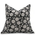thumbnail image 1 of Fabdivine Block Print Throw Pillow Cover, 14x14 inch Duck Canvas, Decorative cushion cover ,Floral Boho, Black, 1 of 5