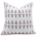 thumbnail image 1 of Fabdivine Block Print Throw Pillow Cover, 14x14 inch, Thick Cotton, White ,Handmade, 1 of 5