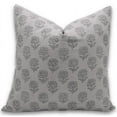 thumbnail image 1 of Fabdivine Block Print Throw Pillow Cover, 14x20 Inch Pure Linen Decorative Cushion Cover, Floral Print Boho Design Blue Pillow Cover for Sofa and Couch, 1 of 5