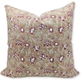 thumbnail image 1 of Fabdivine Block Print Throw Pillow Cover, 14x20 Inch Thick Cotton White Decorative Cushion Cover, Floral Print Boho Design Light Brown Pillow Cover for Sofa and Couch, 1 of 3