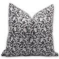 thumbnail image 1 of Fabdivine Block Print Throw Pillow Cover, 14x20 Inch Thick Linen Handmade Cushion Cover, Floral Print Boho Design Black Pillow Cover for Sofa and Couch, 1 of 5