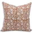 thumbnail image 1 of Fabdivine Block Print Throw Pillow Cover, 14x36 Inch Pure Linen Handmade Cushion Cover, Floral Print Boho Design Brown Pillow Cover for Sofa and Couch, 1 of 5