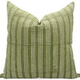 thumbnail image 1 of Fabdivine Block Print Throw Pillow Cover, 14x36 Inch Pure Linen Handmade Cushion Cover, Floral Print Boho Design Green Pillow Cover for Sofa and Couch, 1 of 5