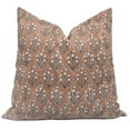 thumbnail image 1 of Fabdivine Block Print Throw Pillow Cover, 14x36 Inch Thick Linen Decorative Cushion Cover, Floral Print Boho Design Brown Pillow Cover for Sofa and Couch, 1 of 5