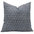 thumbnail image 1 of Fabdivine Block Print Throw Pillow Cover, 14x36 Inch Thick Linen Outdoor Cushion Cover, Floral Print Boho Design Dark Blue Pillow Cover for Sofa and Couch, 1 of 5
