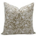 thumbnail image 1 of Fabdivine Block Print Throw Pillow Cover, 16x16 Inch Pure Linen Handmade Cushion Cover, Floral Print Boho Design Gray Pillow Cover for Sofa and Couch, 1 of 5