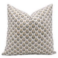 thumbnail image 1 of Fabdivine Handmade Thick Cotton Block Print Pillow Cover 16x16 White Yellow Floral Retro Boho, 1 of 5