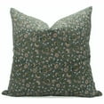 thumbnail image 1 of Fabdivine Block Print Throw Pillow Cover, 16x16 Inch Thick Linen Decorative Cushion Cover, Floral Print Boho Design Green Pillow Cover for Sofa and Couch, 1 of 5