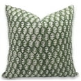 thumbnail image 1 of Fabdivine Block Print Throw Pillow Cover, 16x16 Inch Thick Linen Vintage Cushion Cover, Floral Print Boho Design Green Pillow Cover for Sofa and Couch, 1 of 5