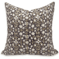 thumbnail image 1 of Fabdivine Block Print Throw Pillow Cover, 18x18 Inch Duck Canvas Decorative Cushion Cover, Floral Print Boho Design Brown Pillow Cover for Sofa and Couch, 1 of 4