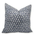 thumbnail image 1 of Fabdivine Block Print Throw Pillow Cover, 18x18 Inch Duck Canvas Outdoor Cushion Cover, Floral Print Boho Design Gray Pillow Cover for Sofa and Couch, 1 of 5