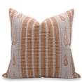 thumbnail image 1 of Fabdivine Block Print Throw Pillow Cover, 18x18 Inch Pure Linen Decorative Cushion Cover, Floral Boho Design Orange Pillow Cover for Sofa And Couch, 1 of 5