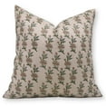 thumbnail image 1 of Fabdivine Block Print Throw Pillow Cover, 18x18 Inch Pure Linen Handmade Cushion Cover, Floral Print Boho Design Green Pillow Cover for Sofa and Couch, 1 of 5