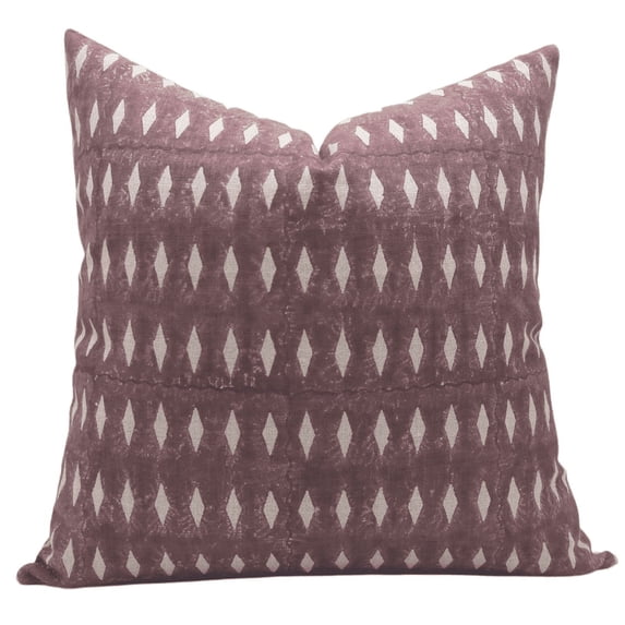 Fabdivine Block Print Throw Pillow Cover, 18x18 Inch Thick Linen Decorative Cushion Cover, Floral Print Boho Design Chocolate Brown Pillow Cover for Sofa and Couch