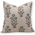 thumbnail image 1 of Fabdivine Block Print Throw Pillow Cover, 20x20 Inch Duck Canvas Handmade Cushion Cover, Floral Print Boho Design Grey Pillow Cover for Sofa and Couch, 1 of 5