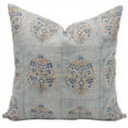 thumbnail image 1 of Fabdivine Block Print Throw Pillow Cover, 20x20 Inch Thick Linen Handmade Cushion Cover, Floral Print Boho Design Brown Pillow Cover for Sofa and Couch, 1 of 5