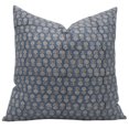 thumbnail image 1 of Fabdivine Block Print Throw Pillow Cover, 20x20 Inch Thick Linen Outdoor Cushion Cover, Floral Print Boho Design Dark Blue Pillow Cover for Sofa and Couch, 1 of 5