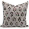 thumbnail image 1 of Fabdivine Block Print Throw Pillow Cover, 20x20 Inch Thick Linen Vintage Cushion Cover, Floral Print Boho Design Blue Pillow Cover for Sofa and Couch, 1 of 5