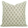 thumbnail image 1 of Fabdivine Block Print Throw Pillow Cover, 22x22 Inch Pure Linen Decorative Cushion Cover, Floral Print Boho Design Brown Pillow Cover for Sofa and Couch, 1 of 6