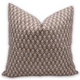 thumbnail image 1 of Fabdivine Block Print Throw Pillow Cover, 22x22 Inch Pure Linen Vintage Cushion Cover, Floral Print Boho Design Brown Pillow Cover for Sofa and Couch, 1 of 5
