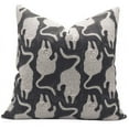 thumbnail image 1 of Fabdivine Block Print Throw Pillow Cover, 22x22 Inch Thick Linen Decorative Cushion Cover, Floral Print Boho Design Black Pillow Cover for Sofa and Couch, 1 of 5