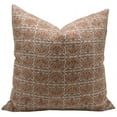 thumbnail image 1 of Fabdivine Block Print Throw Pillow Cover, 22x22 Inch Thick Linen Handmade Cushion Cover, Floral Print Boho Design Rust Pillow Cover for Sofa and Couch, 1 of 5