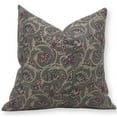 thumbnail image 1 of Fabdivine Block Print Throw Pillow Cover, 22x22 Inch Thick Linen Handmade Cushion Cover, Floral Print Boho Design Green Pillow Cover for Sofa and Couch, 1 of 5