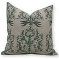 thumbnail image 1 of Fabdivine Block Print Throw Pillow Cover, 22x22 Inch Thick Linen Handmade Cushion Cover, Floral Print Boho Design Turquoise Pillow Cover for Sofa and Couch, 1 of 5