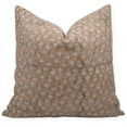thumbnail image 1 of Fabdivine Block Print Throw Pillow Cover, 22x22 Inch Thick Linen Outdoor Cushion Cover, Floral Print Boho Design Camel Brown Pillow Cover for Sofa and Couch, 1 of 5