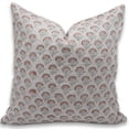 thumbnail image 1 of Fabdivine Block Print Throw Pillow Cover, 22x22 Inch Thick Thick Linen Outdoor Cushion Cover, Floral Print Boho Design Rust Pillow Cover for Sofa and Couch, 1 of 5