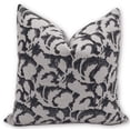 thumbnail image 1 of Fabdivine Block Print Throw Pillow Cover, 26x26 Inch Thick Linen Decorative Cushion Cover, Floral Boho Design Black Pillow Cover for Sofa And Couch, 1 of 5