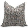 thumbnail image 1 of Fabdivine Block Print Throw Pillow Cover, 26x26 Inch Thick Linen Decorative Cushion Cover, Geometrical Boho Design Gray Pillow Cover for Sofa And Couch, 1 of 5