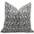 thumbnail image 1 of Fabdivine Block Print Throw Pillow Cover, 26x26 Inch Thick Linen Handmade Cushion Cover, Floral Print Boho Design Black Pillow Cover for Sofa and Couch, 1 of 5