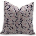 thumbnail image 1 of Fabdivine Block Print Throw Pillow Cover, 26x26 Inch Thick Linen Handmade Cushion Cover, Floral Print Boho Design Blue Pillow Cover for Sofa and Couch, 1 of 5