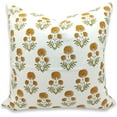 thumbnail image 1 of Fabdivine Decorative Throw Pillow Cover, 20x20 Inch, Thick Cotton White, Mustard Floral Print Boho Design, for Sofa and Couch, 1 of 3