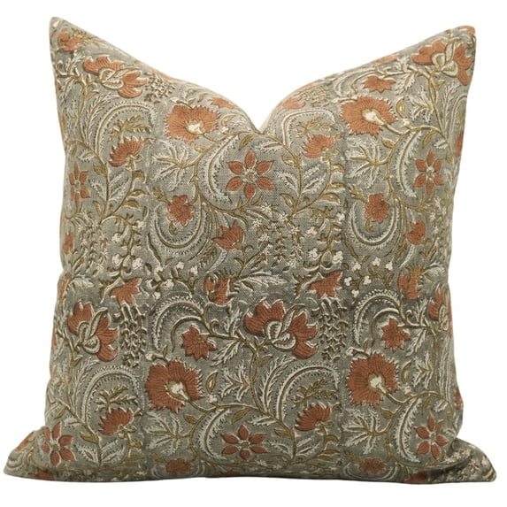 Fabdivine Farmhouse Thick Linen Cushion Case Decor for Home, Accent Pillow for Living Room, Size 12"X20", Rust, Pillow for Bed, Couch, Sofa